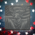 Set of Four Laser‑Engraved Slate Coasters: “Patriot’s Buck”