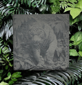 Laser‑Engraved Slate Coaster Set of Four Tiger Stalking Through the Wild