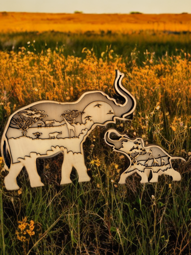 A Mama Elephant and Her Baby