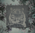 Laser‑Engraved Slate Coaster Set of Four Majestic Tiger