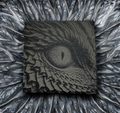 Set of Four Laser‑Engraved Slate Coasters: “Dragon’s Gaze”